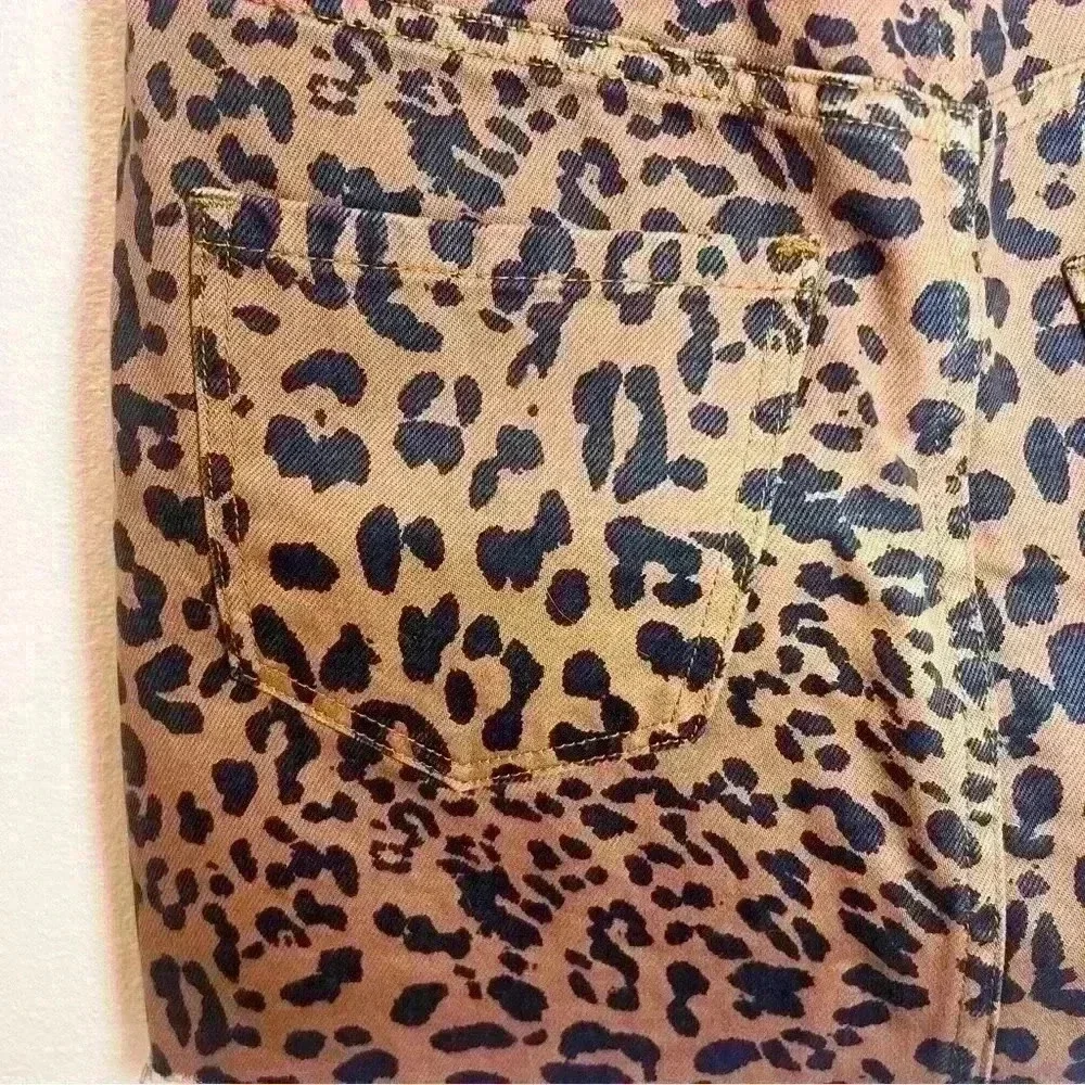 Free People We The Free Women's Zip It Up Leopard Printed Miniskirt Size 26 R - Picture 8 of 16